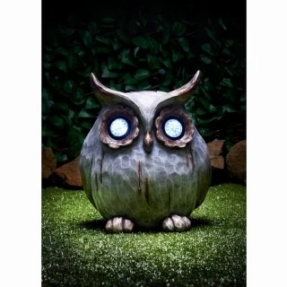 B&M Stone Effect Owl With Crystal Light Eyes