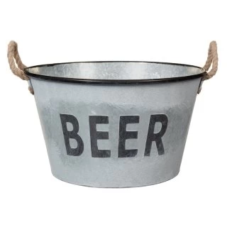 B&M Large Galvanised 'Beer' Bucket Planter