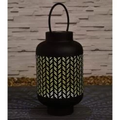 Marrakesh XL Metal Solar Powered Lantern - Metallic Gold