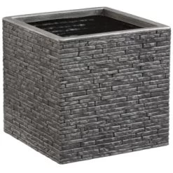 B&M Small Square Planter - Pewter
