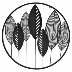 B&M Round Leaf Metal Wall Art