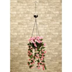 Solar Powered Artificial Floral Hanging Basket