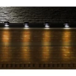 Solar Powered Fence & Gutter Lights - Black 4pk
