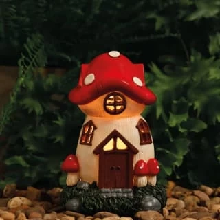 B&M Assorted Mushroom House Ornament With Glowing Solar Light - Image 6