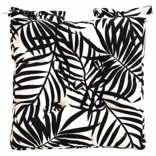 Luxury Seat Pad - Black Palm Leaf Print