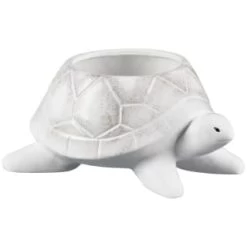 B&M White Ceramic Turtle Planter
