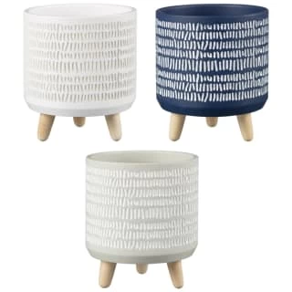 B&M Plant Pot On Tripod Stand - White - Image 2