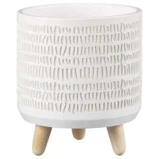 B&M Plant Pot On Tripod Stand - White