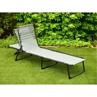 Dakota Premium 3 Position Folding Relaxer Bed - Grey - Image 3